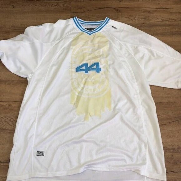 Vintage Johnny Blaze White Blue #44 Jersey Shirt Rare XXL Hip Hop Rap